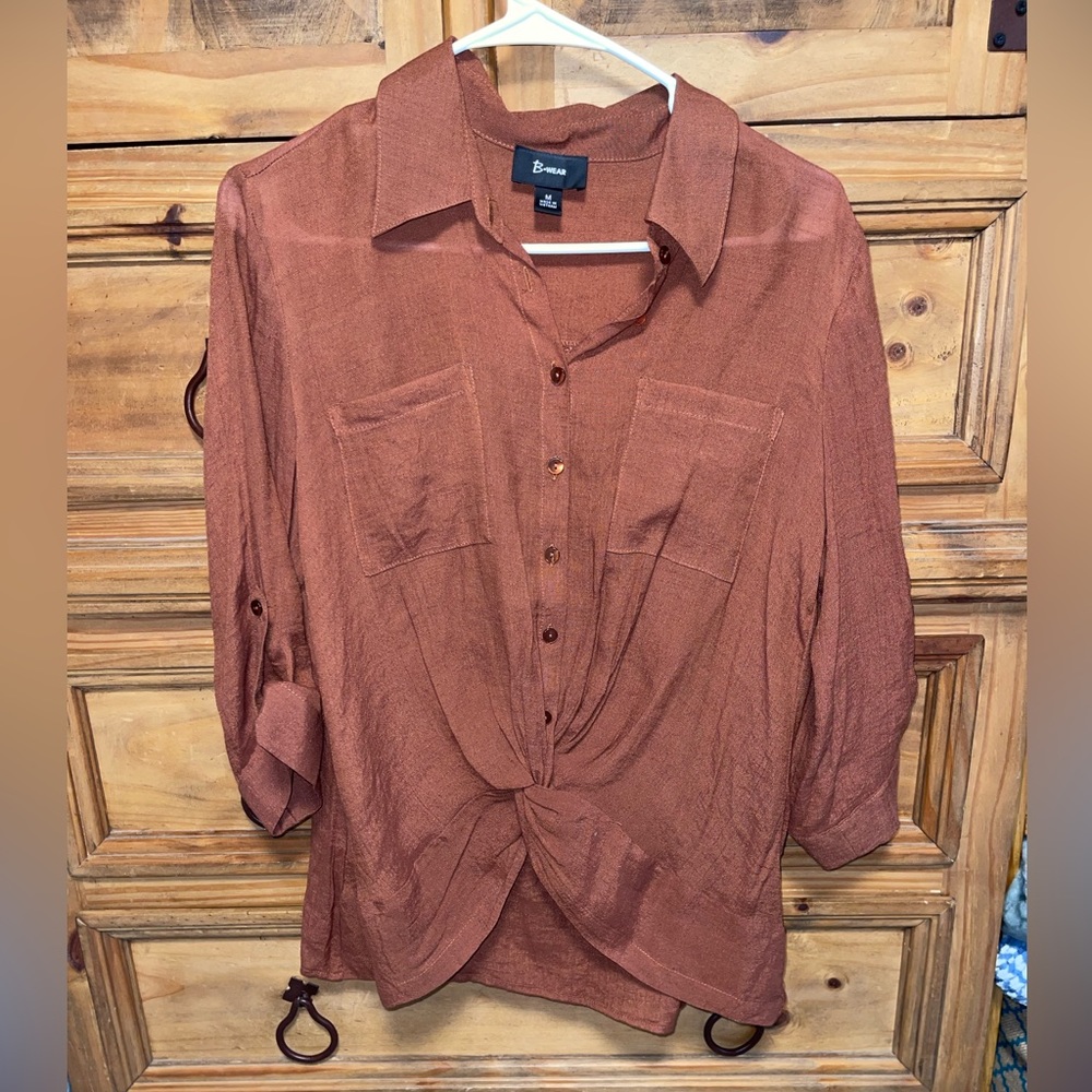 Burnt orange work shirt